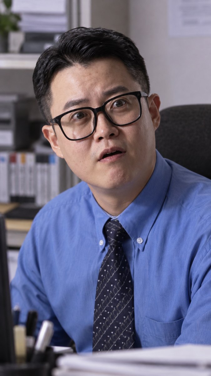 같은 구도로 사무실에서 찍은 최PD 사진