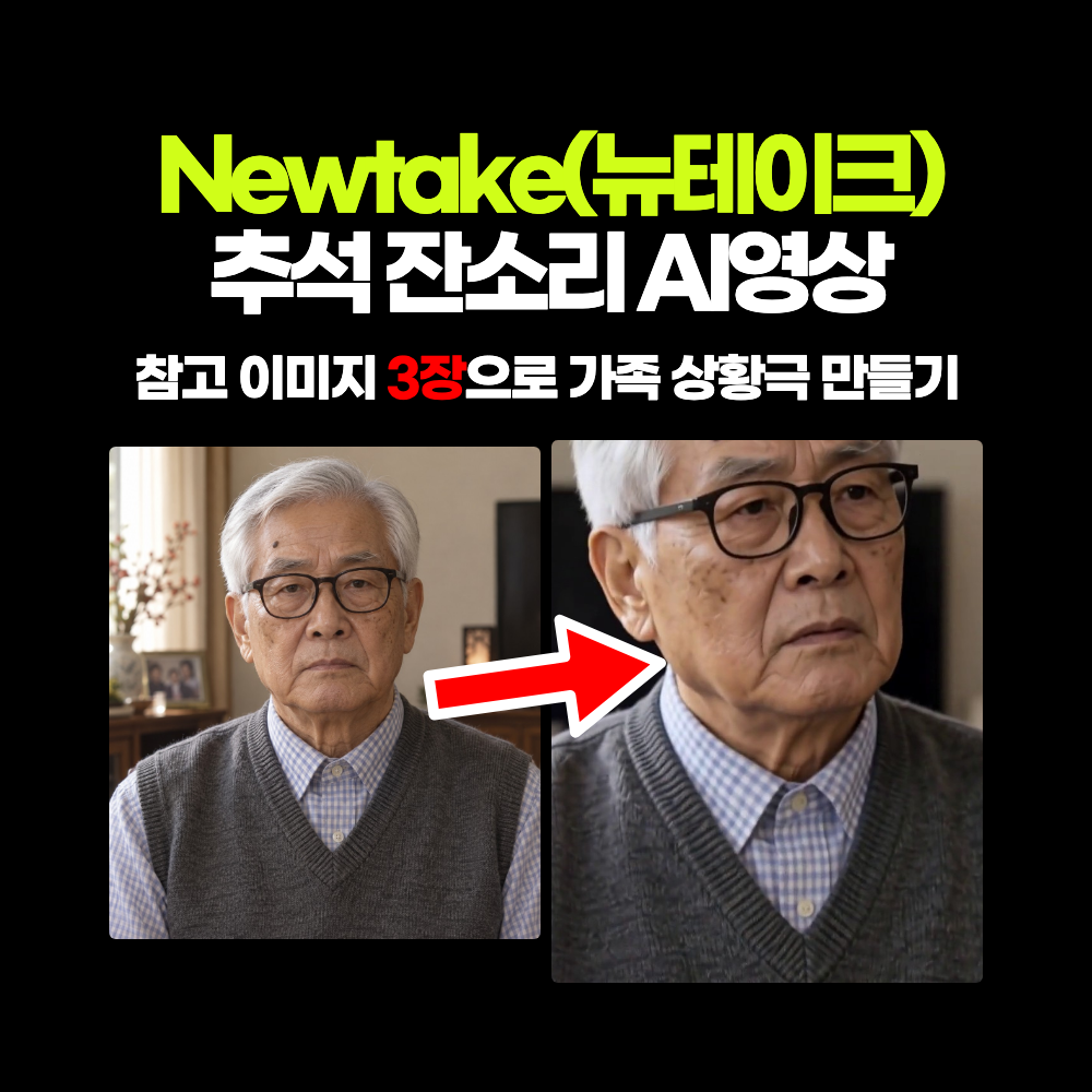 촬영 없이 AI 영상 제작하는 방법 – 뉴테이크 Newtake 추석 잔소리 상황극