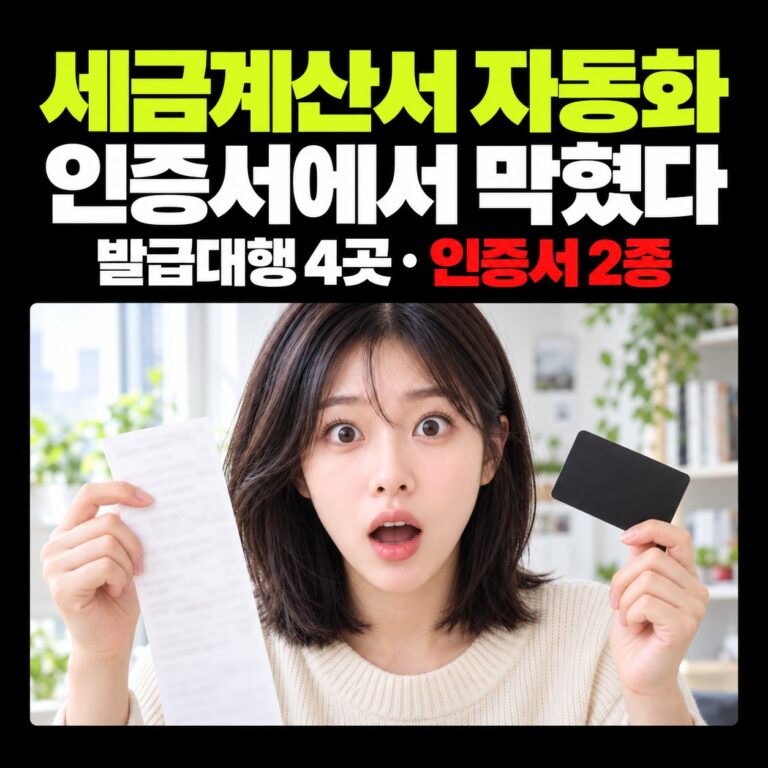 세금계산서 자동화, 인증서에서 막혔다 — 발급대행 4곳과 인증서 2종